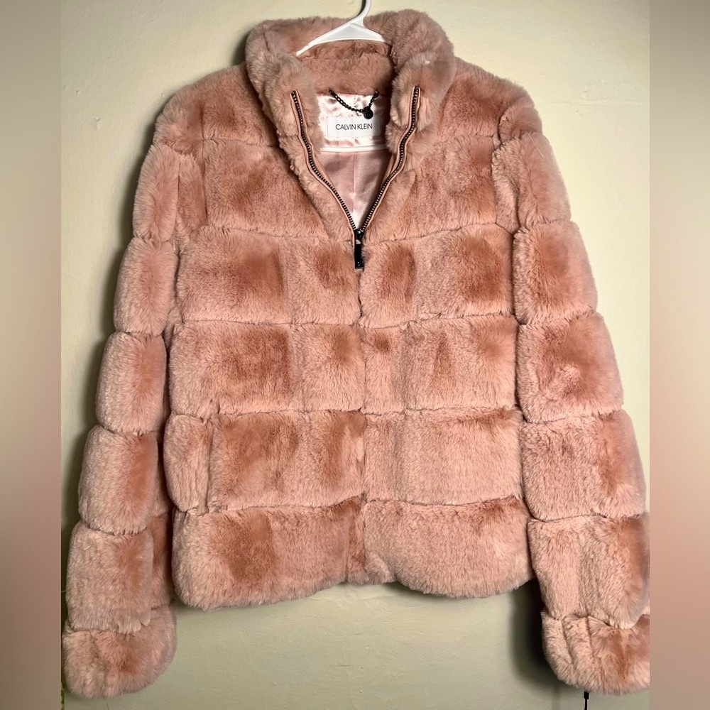 NWT Calvin Klein Faux Fur Coat